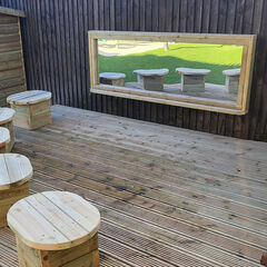 Outdoor Wood Framed Mirror  hi-res