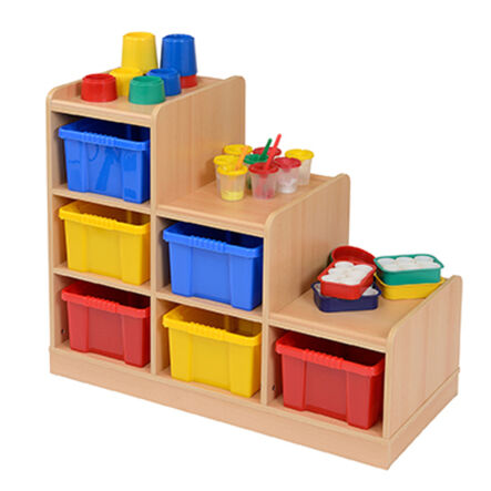 Wooden Tiered Tray Storage Unit  hi\-res