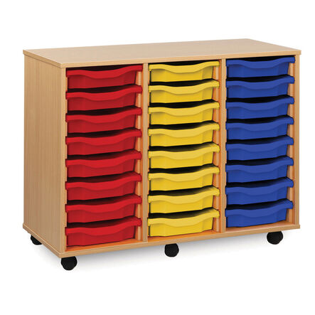Mobile Tray Storage Unit With 24 Shallow Trays  hi\-res