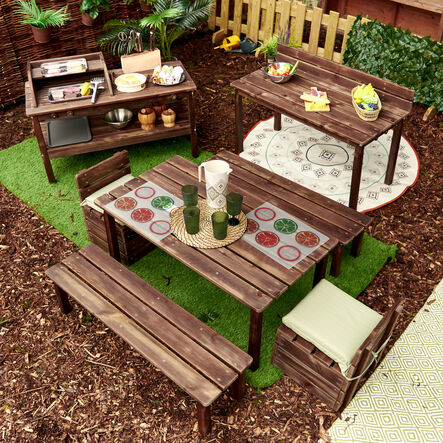 Modern Living Outdoor Table with Benches Set  hi\-res