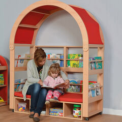Arched Bookcase Storage and Seating  hi-res