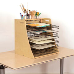 TTS Wooden Table Top Drying Rack 14 Shelves  hi-res