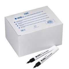 Budget Essentials Drywipe Pens Fine Tip Blk 100pk  hi-res