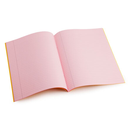 A4 Tinted Exercise Book 8mm Ruled Margin Rose 48pg 10pk  hi\-res