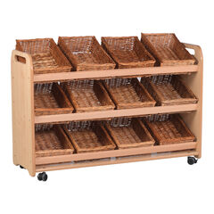 Tilted Storage Trolley On Wheels 12 Tubs/Baskets  hi-res