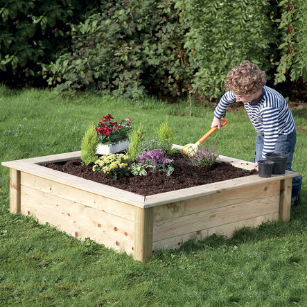 Wooden Mini Square Sandbox and Planter  hi\-res
