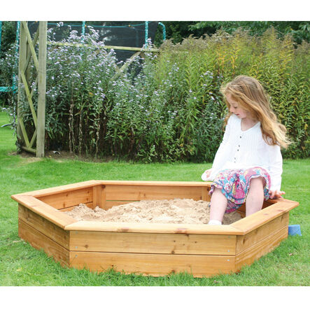 Outdoor Wooden Hexagonal Sandpit with Lid  hi\-res