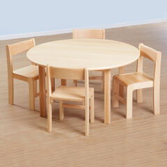 Solid Beech Circular Table & Chairs Set  hi-res