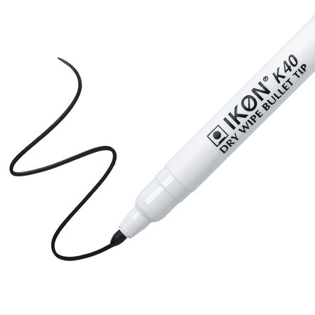 Essentials Drywipe Bullet Tip Markers Black 48pk  hi\-res