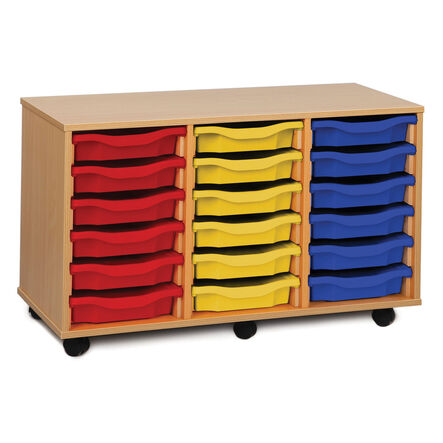 Mobile Tray Storage Unit With 18 Shallow Trays  hi\-res