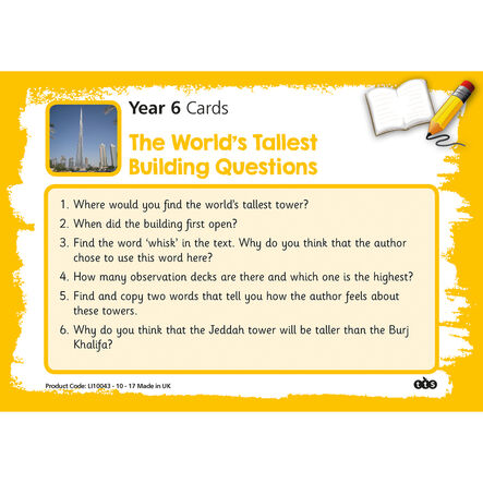 Reading Comprehension Cards Year 6  hi\-res