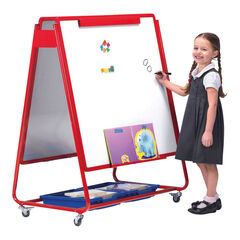 Mobile Magnetic Whiteboard Easel w/ Storage  hi-res