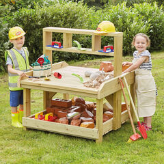 Outdoor Wooden Work Bench and Storage Unit  hi-res