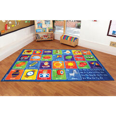 Large Blue Alphabet Carpet  hi-res