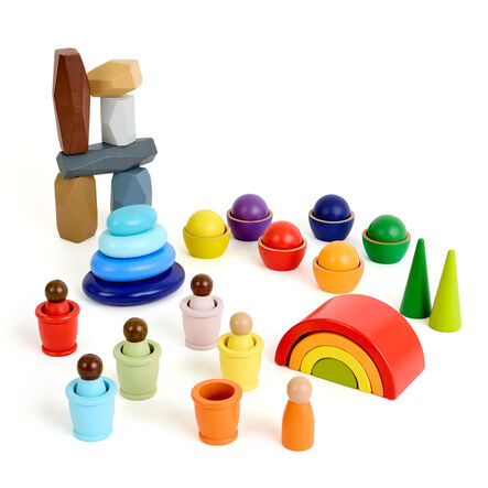 Loose Parts Wooden Rainbow Tonal Collection  hi\-res