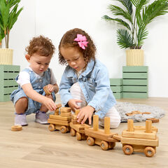 TTS Wooden Toddler Train with Building Blocks  hi-res