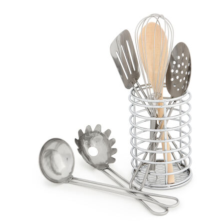 Role Play Kitchen Metal Storage Pot \x26 Utensils  hi\-res