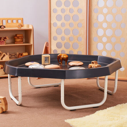 TTS Black Tuff Tray Table and Cream Stand Bundle  hi\-res