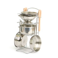 Role Play Metal Kitchen Cooking Pans & Utensils Set 8pc  hi-res
