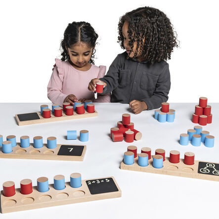 Wooden Ten Frames Set with Wooden Counters  hi\-res