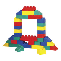 Jumbo Rainbow Building Bricks 84pk  hi-res