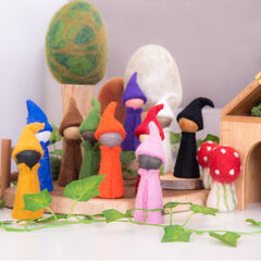 TTS Small World Rainbow Wooden Felt Elves 10pk  hi-res