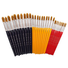 Golden Nylon Round Paint Brushes Assorted 30pk  hi-res