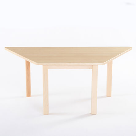 Trapezoidal Solid Beech Table L120cm  hi\-res