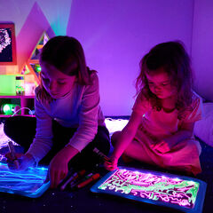 Illuminated Mark Making Boards 4pk and 6 Pens  hi-res