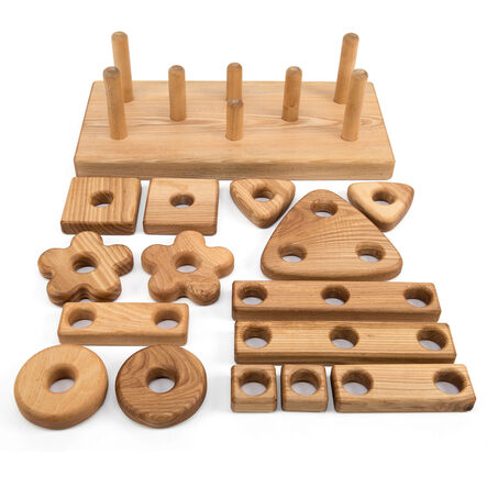 TTS Wooden Stack \x26 Build Block 15pk  hi\-res