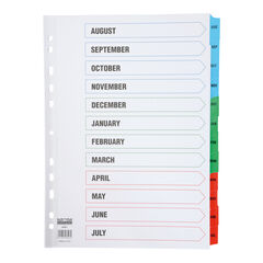 EASTLIGHT A4 Academic Year Index Dividers  hi-res