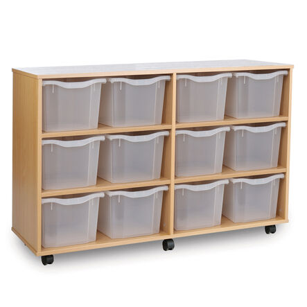Mobile Tray Storage Unit W\/ 12 Extra Deep Trays  hi\-res