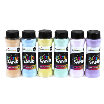 Rainbow ECO Craft Sand Shakers Assorted 6pk Pastels Pastels hi\-res