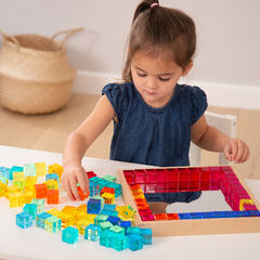 Construction Set Acrylic Gems and Mirror Tray 101pcs  hi-res