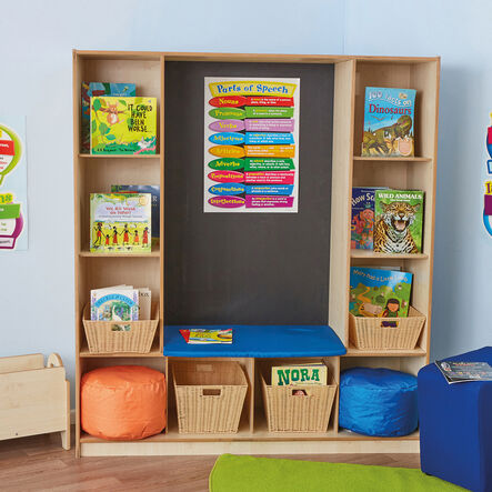 TTS Wooden Bookcase with Seating H1700 x W1500 x D500mm  hi\-res