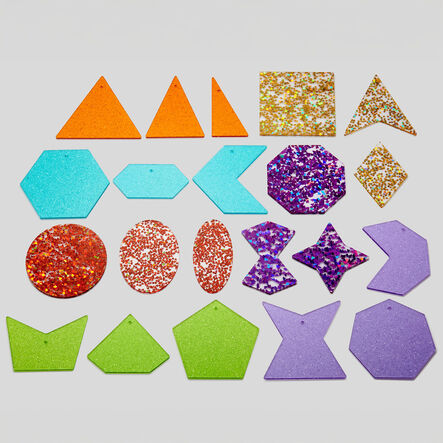 Glitter Rainbow Shapes  hi\-res