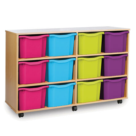 Mobile Tray Storage Unit W\/ 12 Extra Deep Trays  hi\-res