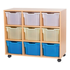 Mobile Tray Storage Unit with 9 Extra Deep Bays  hi-res