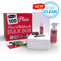Show-me&reg; Original A4 Plain Dry Wipe Boards Class Kit  hi-res