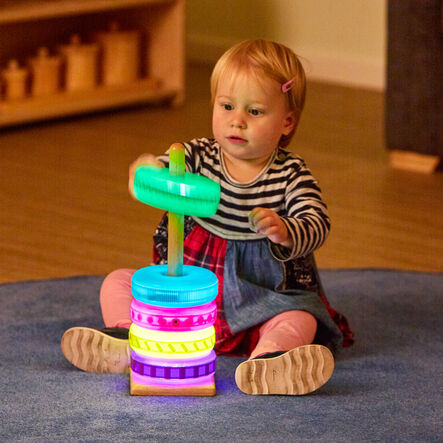 TTS Sensory Stacking Glow \x26 Texture Discs 5pk  hi\-res