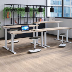 Height Adjustable Table Oak  hi-res