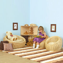 Children's Wicker Sofa and Chairs Set  hi-res