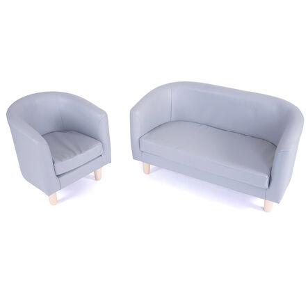 Geo Wipe Clean Antimicrobial Grey Tub Seating  hi\-res
