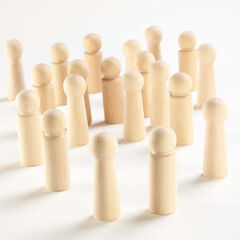 TTS Small World Natural Wooden Peg People 20pk  hi-res