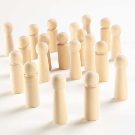 TTS Small World Natural Wooden Peg People 20pk  hi\-res