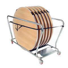 Gopak Contour Round Folding Tables 6pk and Trolley  hi-res