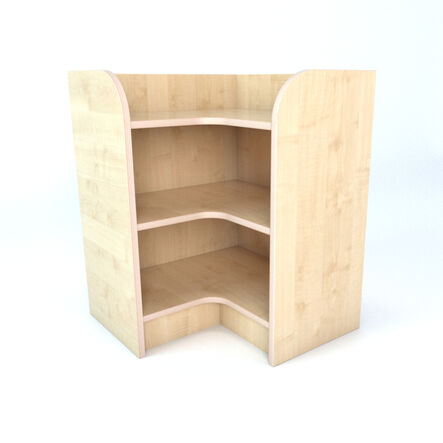 Internal Corner Library Bookcase In Maple  hi\-res