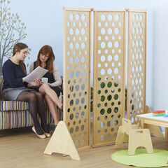 Large Natural Folding Room Divider  hi-res