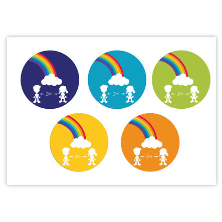 Social Distancing Round Floor Stickers  hi\-res