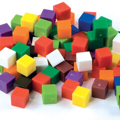 Coloured Plastic Maths Cubes Pack 1000pcs  hi-res